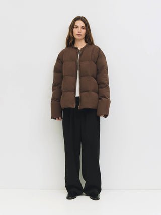 The Puffer Jacket with Neck Tie Detail