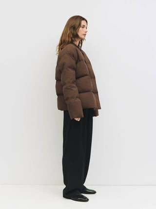 The Puffer Jacket with Neck Tie Detail