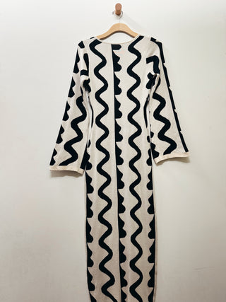 Abstract Line Knit Dress
