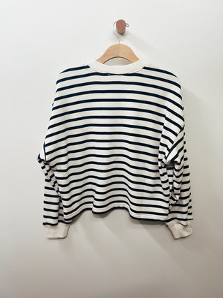 Stripe French Terry Henley Sweatshirt