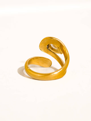 The 18K Gold Non-Tarnish Wrap CZ Ring