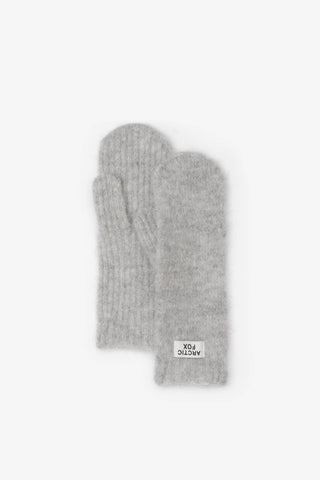 The Alpaca Mittens in Blizzard Grey