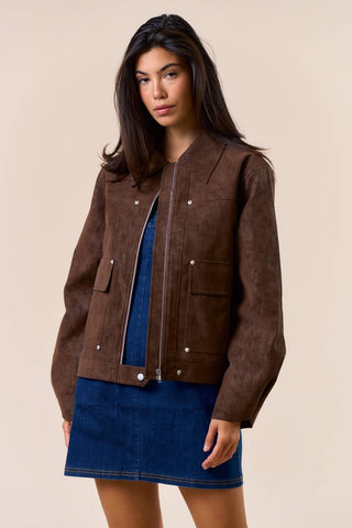 The Faux Suede Elevated Utility Jacket