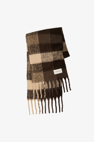 The Reykjavik Scarf - 100% Recycled in Brown Check