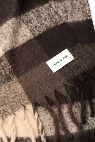 The Reykjavik Scarf - 100% Recycled in Brown Check