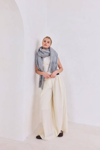 The Reykjavik Scarf with RWS Wool in Grey