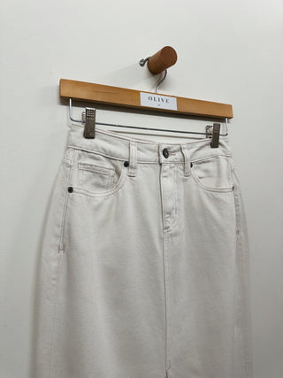 Denim Skirt with Front Slit