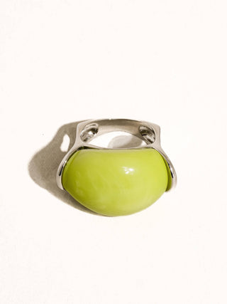 The Platinum Green Jade Statement Ring
