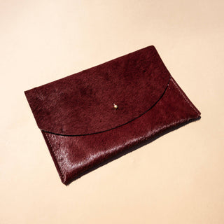 Envelope Pouch in Plum Cowhide