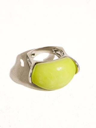 The Platinum Green Jade Statement Ring