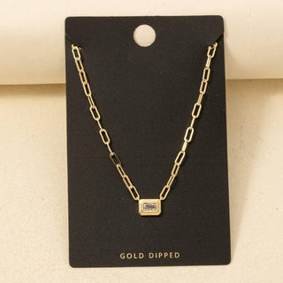 The Gold Dipped Baguette Pendant Necklace