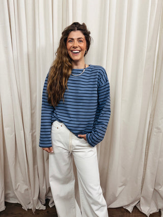 Oversized Striped Long Sleeve Top