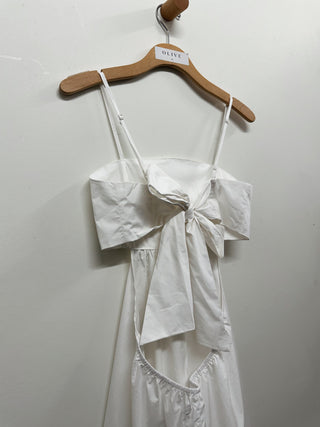 Cut-out Tie-back Midi Dress
