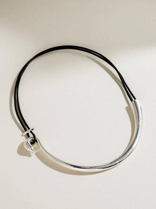 Verve White Platinum Plated Statement Choker: Silver