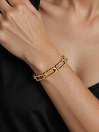 The 18K Gold Non-Tarnish Rhinestone Chain Bracelet