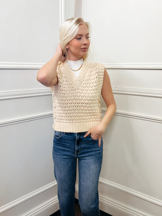 Button Detail Knitted Vest