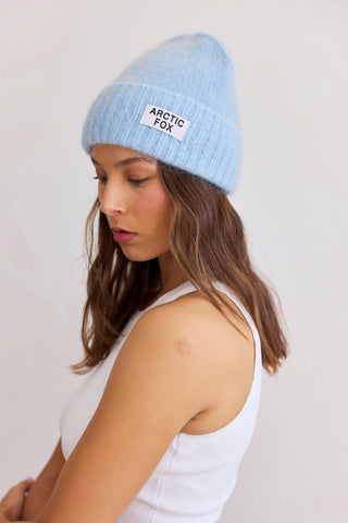 The Mohair Beanie in Sky Blue