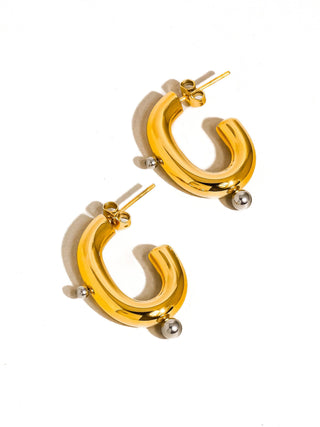 Alsace 18K Gold Non-Tarnish Two Toned Hoop