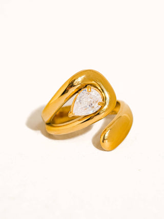 The 18K Gold Non-Tarnish Wrap CZ Ring