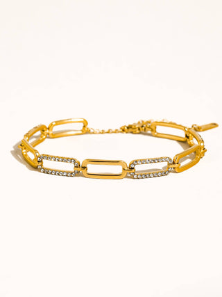 The 18K Gold Non-Tarnish Rhinestone Chain Bracelet