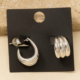 Triple Layered Wide Teardrop Hoop