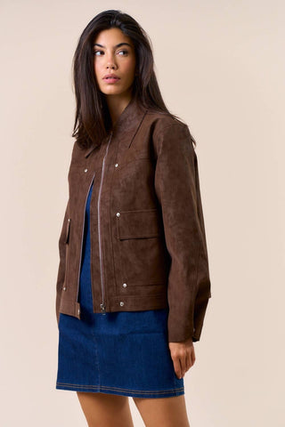The Faux Suede Elevated Utility Jacket
