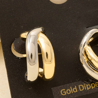 Twist Two Tone Hoop Earring