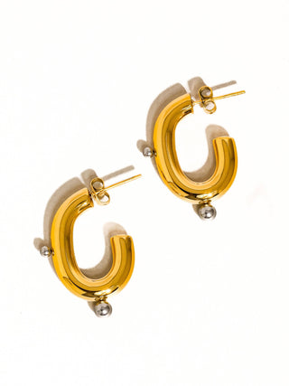 Alsace 18K Gold Non-Tarnish Two Toned Hoop