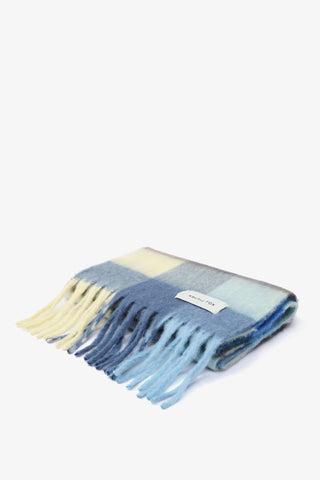 The Reykjavik Scarf - 100% Recycled in Blue and Yellow Check