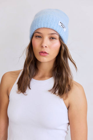 The Mohair Beanie in Sky Blue
