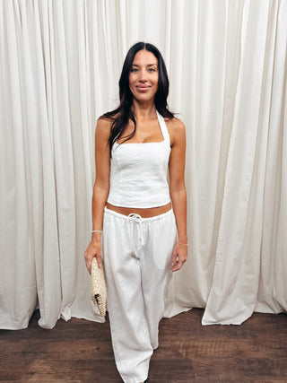 Positano Linen Drawstring Pant