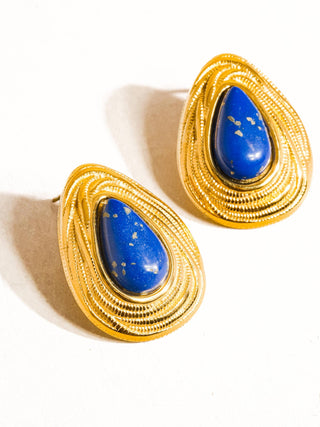 Thura 18K Gold Non-Tarnish Lapis Lazuli Droplet Earring