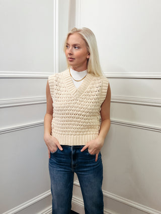 Button Detail Knitted Vest