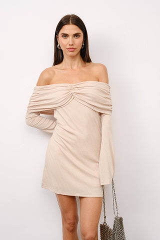 Kelsey Long Sleeve Off the Shoulder Mini Dress