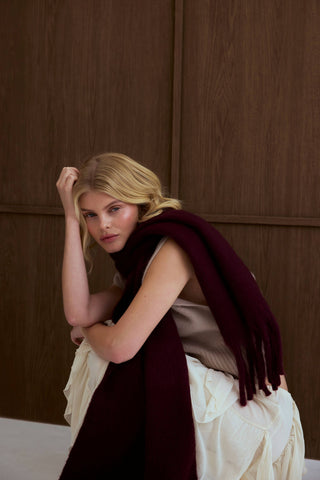 The Stockholm Scarf - 100% Recycled in Cherry Lacquer