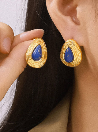 Thura 18K Gold Non-Tarnish Lapis Lazuli Droplet Earring