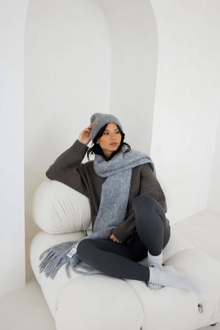 The Reykjavik Scarf with RWS Wool in Grey