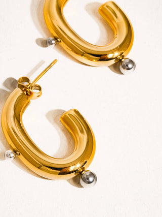 Alsace 18K Gold Non-Tarnish Two Toned Hoop