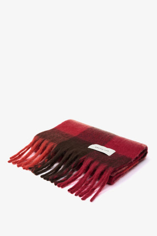 The Reykjavik Scarf - 100% Recycled in Burgundy Check