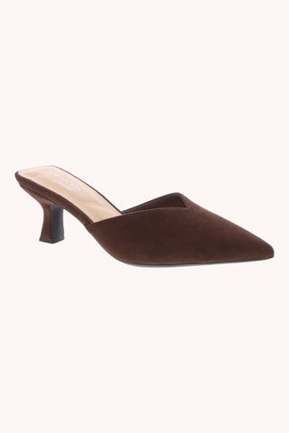 The Faux Suede Pointed Toe Mule