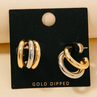 The Gold Dipped Two Tone Triple Hoop