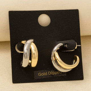 Twist Two Tone Hoop Earring