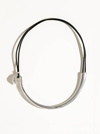 Verve White Platinum Plated Statement Choker: Silver