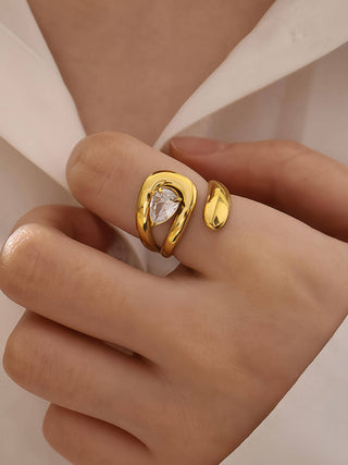 The 18K Gold Non-Tarnish Wrap CZ Ring