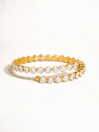 The 18K Gold Non-Tarnish CZ Glam Bracelet in Silver