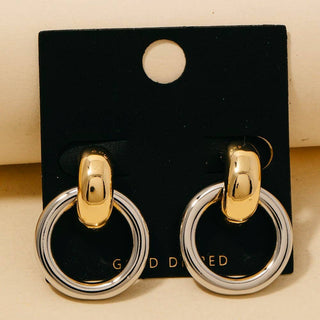 Gold Dipped Two Tone Door Knocker Earrings
