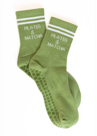 Pilates + Matcha Grip Socks