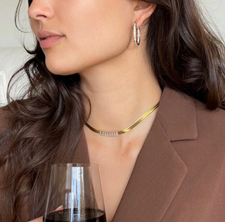 Heloisa Baguette Snake Chain Choker Necklace