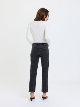The Rebel Mid Rise Slim Straight in Black
