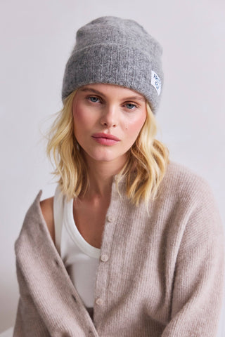The Mohair Beanie in Arctic Grey